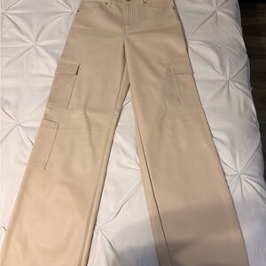 Express Wide Leg Cargo Pants in Beige